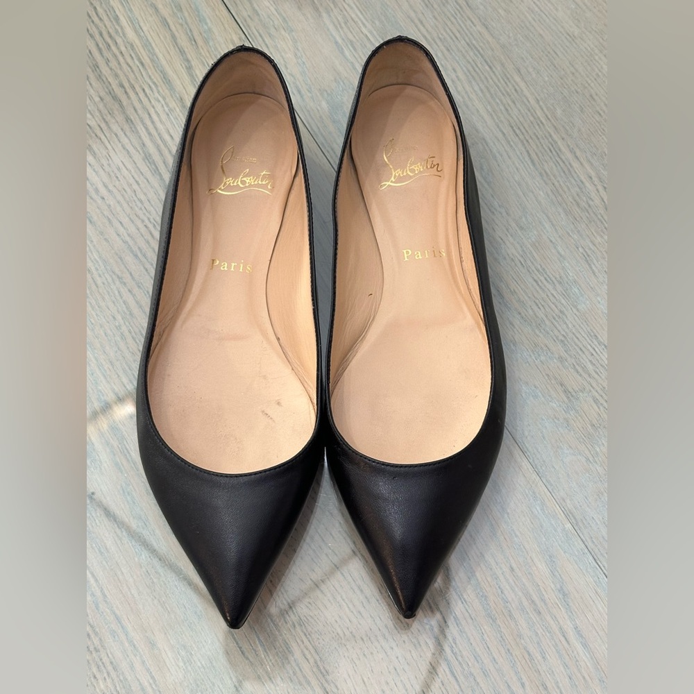 Christian Louboutin Black Pointed Flats - Picture 9 of 14